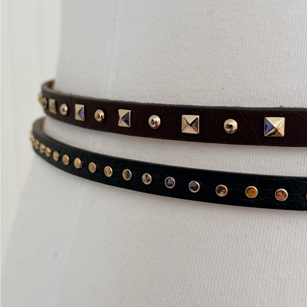 J. Crew Skinny Studded Leather Belt Bundle - Picture 3 of 9